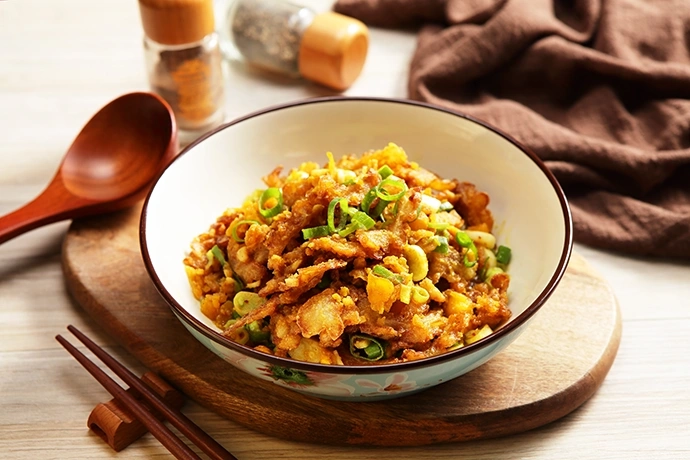 Curry and Salted Egg Yolk Bitter Melon