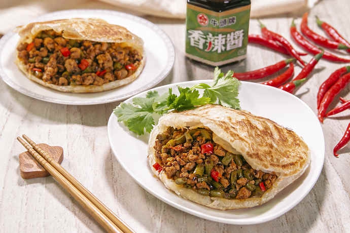 酸豆肉夾饃,香辣醬,香辣醬料理,肉夾饃,大陸小吃,酸豆料理